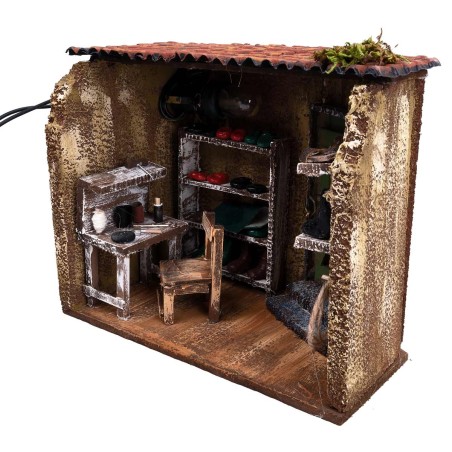 copy of countryside farmhouse illuminated by electricity with animals and