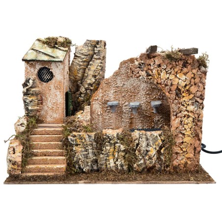 Fontana con tre getti con pompa funzionante a corrente cm