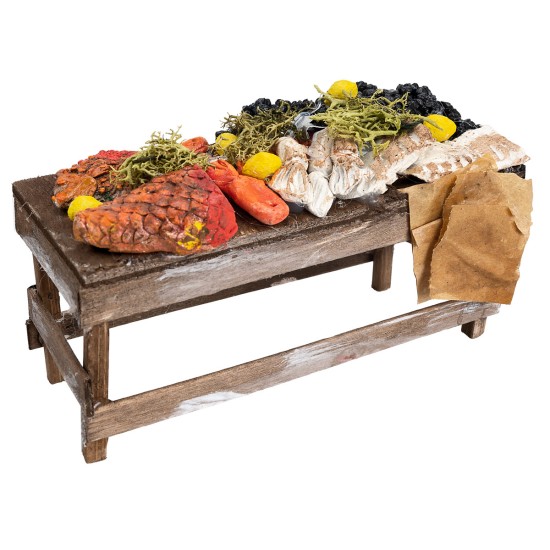 Fish stall cm 12.3x5.5x7.5 h for nativity scene Mondo Presepi