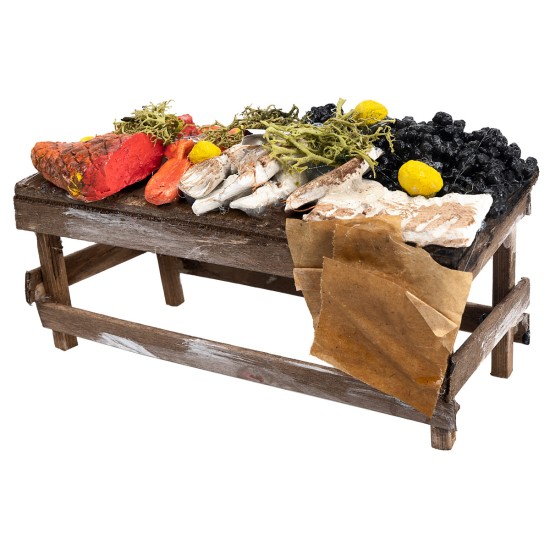 Fish stall cm 12.3x5.5x7.5 h for nativity scene Mondo Presepi