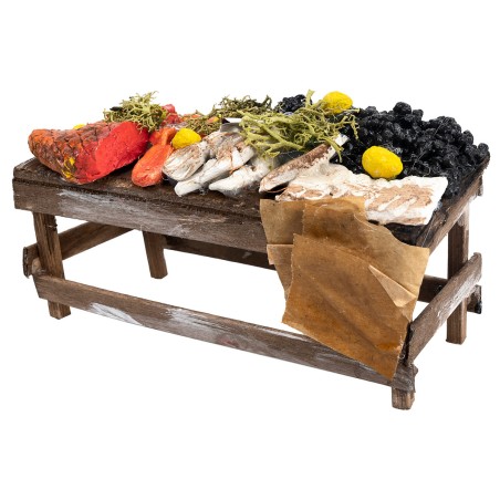 Fish stall cm 12.3x5.5x7.5 h for nativity scene Mondo Presepi