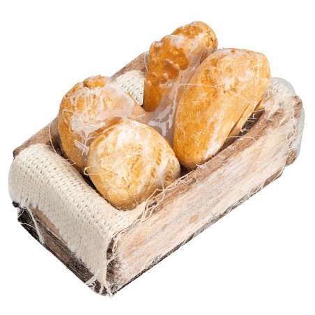 Wooden box with bread cm 3.2x1.8x2.3 h for Mondo nativity scene