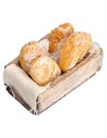 Cassetta in legno con pane cm 3,2x1,8x2,3 h per presepe Mondo