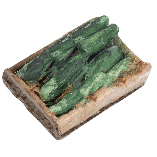 Wooden box with cucumbers cm 4x3x2 h for Mondo nativity scene