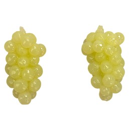 Set of 2 white grape clusters 2.5 cm