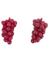 Set de 2 racimos de uva roja de 2,5 cm