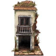 Neapolitan two-story house with balcony cm 20x20x38.5 h