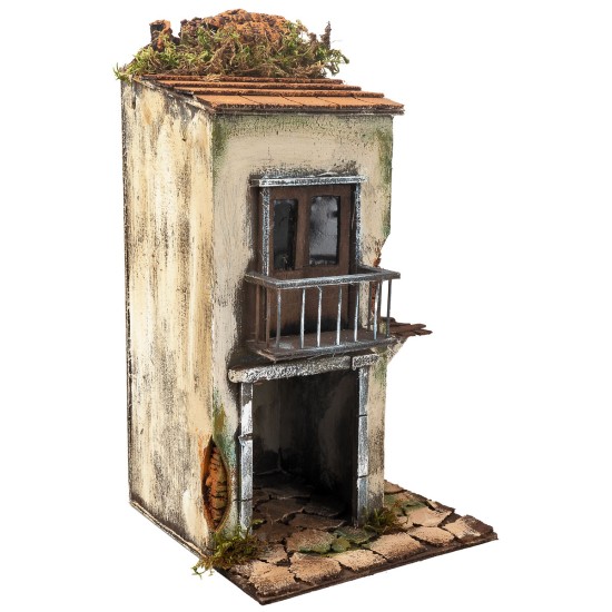 Two-story Neapolitan house with balcony cm 20x20x38.5 h for