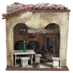 Osteria cm 18,5x14,5x21,5 h per statue da 10 cm per presepe