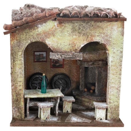 Osteria cm 18,5x14,5x21,5 h para estatuas de 10 cm para belén