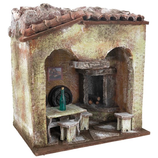 Osteria cm 18,5x14,5x21,5 h para estatuas de 10 cm para belén