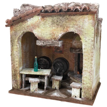 Tavern cm 18.5x14.5x21.5 h for 10 cm nativity scene statues