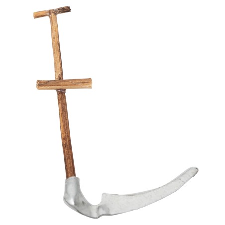 Metal sickle with wooden handle 9.8 cm