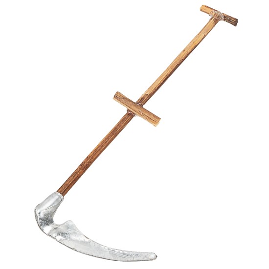Metal sickle with wooden handle 9.8 cm