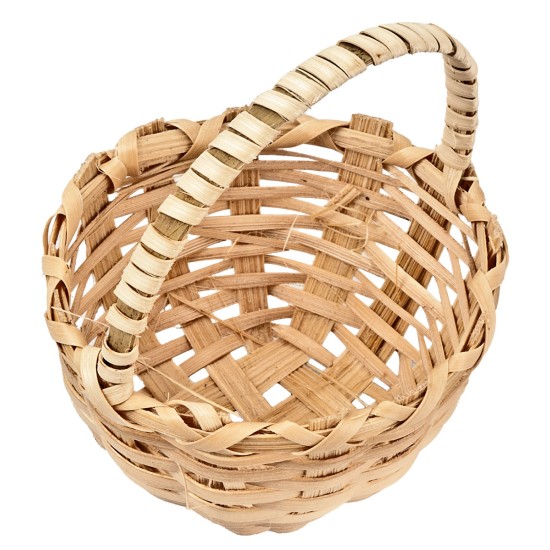 Cesto de mimbre con asa Ø 6,4 cm para belén Mundo Pesebres
