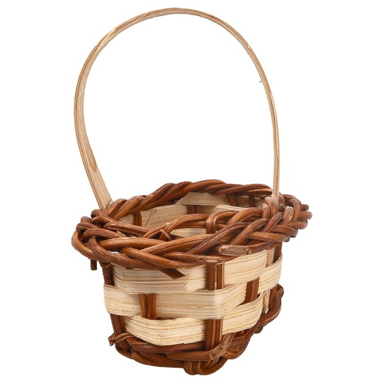 Cesta de mimbre con asa de 6 cm de altura para belén Mondo Presepi