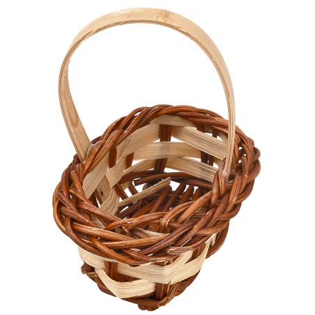 Cesta de mimbre con asa de 6 cm de altura para belén Mondo Presepi