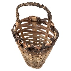 Wicker backpack cm 3x2.5x6.6 h nativity scene miniatures 2