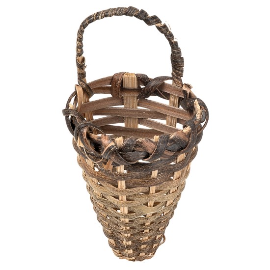 Wicker backpack cm 3x2.5x6.6 h nativity scene miniatures