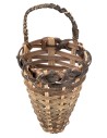 Wicker basket cm 3x2.5x6.6 h miniature items for nativity scene