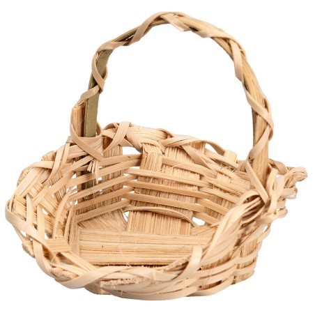 Cesto in vimini con manico cm 4,5x4,2x4,5 h per presepe Mondo