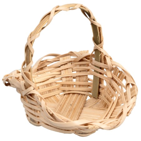 Cesta de mimbre con asa cm 4,5x4,2x4,5 h para belén Mundo