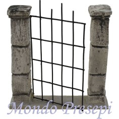 Cancello due colonne cm 10,5x11 h. Mondo Presepi