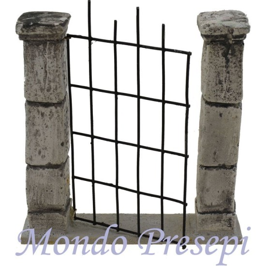 Cancello due colonne cm 10,5x11 h. Mondo Presepi