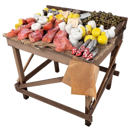 Mixed stall of cold cuts and cheeses cm 20x15x16 h