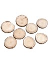 Set of eight wooden bases Ø 7.3 cm for Nativity scene Mondo Presepi