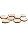 Set de ocho bases de madera Ø 7,3 cm