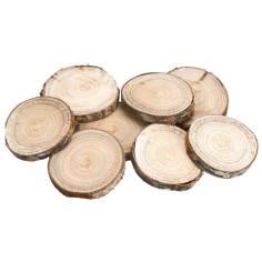 Set otto basi in legno Ø 7,3 cm per presepe Mondo Presepi