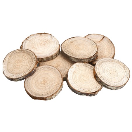 Set otto basi in legno Ø 7,3 cm per presepe Mondo Presepi