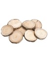Set of eight wooden bases Ø 7.3 cm for Nativity scene Mondo Presepi
