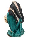Woman with basket 9-10 cm in terracotta with fabric clothes for