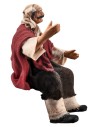 Campesino sentado serie 12 cm en terracota con ropa de tela