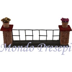 Ringhiera con pilastri e vasi cm 18,5 Mondo Presepi