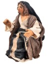Seated peasant woman series 9-10 cm in terracotta with clothes in