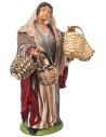 Peasant woman with empty baskets series 15-16 cm in terracotta