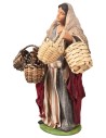 Peasant woman with empty baskets series 15-16 cm in terracotta
