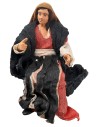 Mujer en posición sentada serie 12 cm en terracota con ropa de