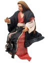 Mujer en posición sentada serie 12 cm en terracota con ropa de
