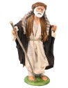 Pastor con bastón serie 16 cm en terracota con ropa de tela