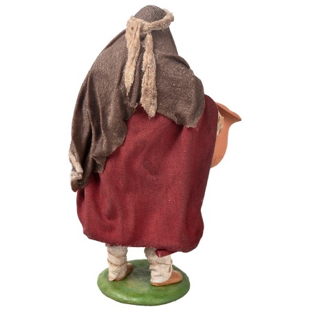 copy of Manger with stick series 16 cm in terracotta with clothes