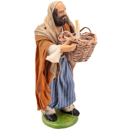 Uomo arabo con damigiana 13 cm in terracotta con abiti in