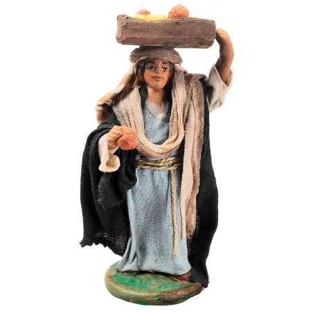 copy of Woman with basket of bread on her head 12 cm in