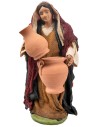 Mujer árabe con jarras 12 cm en terracota con ropa en