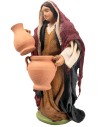 Arab woman with jugs 12 cm in terracotta with fabric clothing
