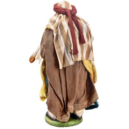 Pastore arabo con bastone 13 cm in terracotta con abiti in