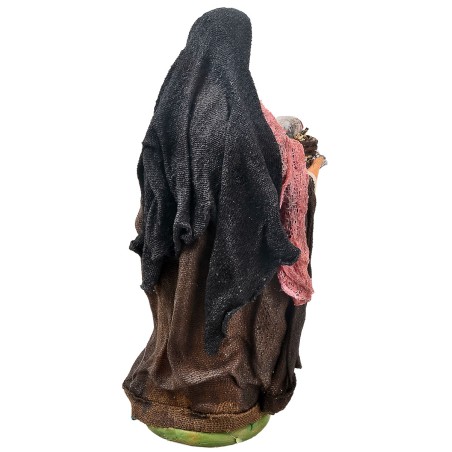 copia de Pastor árabe con bastón 13 cm en terracota con ropa